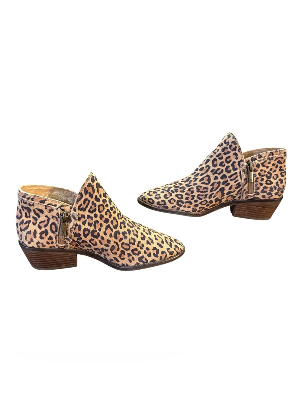 Lucky Brand Fhuna Leopard Print Suede Ankle Booties Women’s Size 7.5 - Picture 5 of 8